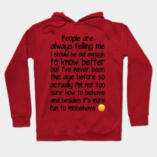 I’m Not Sure How To Behave At My Age Hoodie